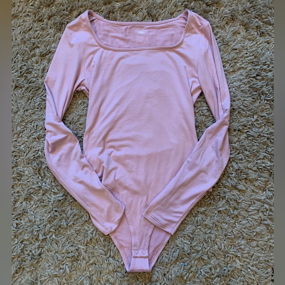 dip Tops - dip Pink Long Sleeve Bodysuit